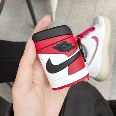 Round AJ1 Protective Sneaker Shoebox Airpods AirPods Case Cover – Premium Silicone Protection for AirPods 1/2/3/4 & AirPods Pro – Stylish, Durable & Shockproof