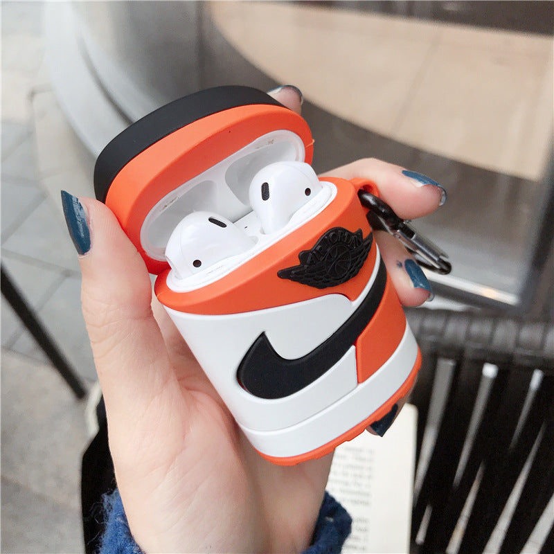 Round AJ1 Protective Sneaker Shoebox Airpods AirPods Case Cover – Premium Silicone Protection for AirPods 1/2/3/4 & AirPods Pro – Stylish, Durable & Shockproof
