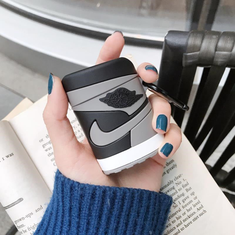 Round AJ1 Protective Sneaker Shoebox Airpods AirPods Case Cover – Premium Silicone Protection for AirPods 1/2/3/4 & AirPods Pro – Stylish, Durable & Shockproof
