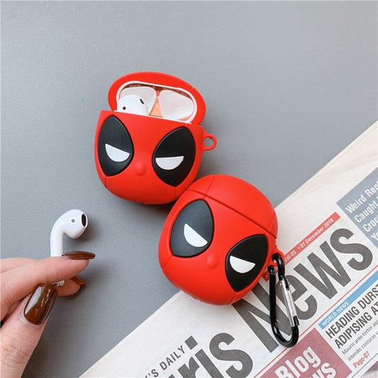 Superhero Inspired Deadpool Character Airpods Case Cover compatible for gen 2/3/4 & Pro
