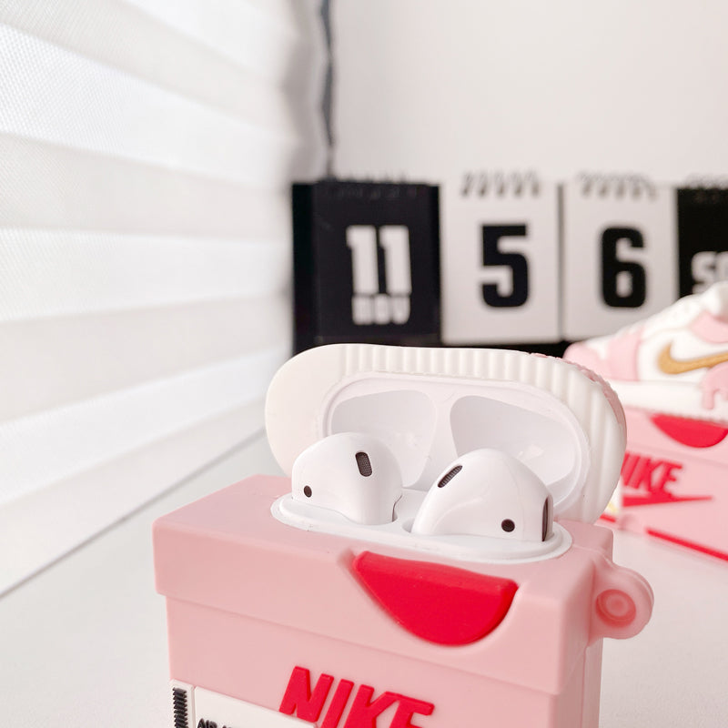 Pink Ice Cream Protective Sneaker Shoebox AirPods Case Cover – Premium Silicone Protection for AirPods 1/2/3/4 & AirPods Pro – Stylish, Durable & Shockproof