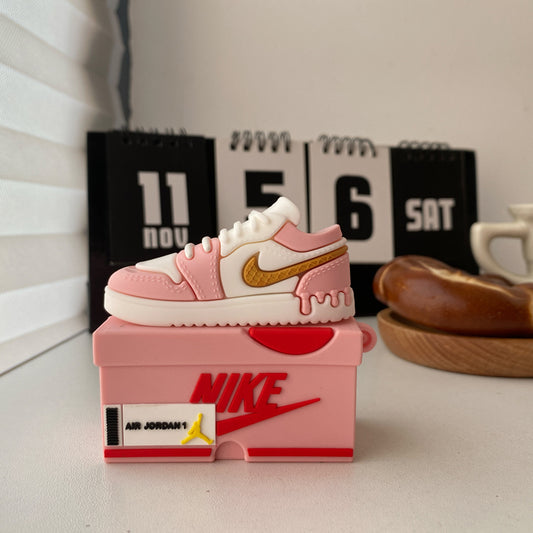 Pink Ice Cream Protective Sneaker Shoebox AirPods Case Cover – Premium Silicone Protection for AirPods 1/2/3/4 & AirPods Pro – Stylish, Durable & Shockproof