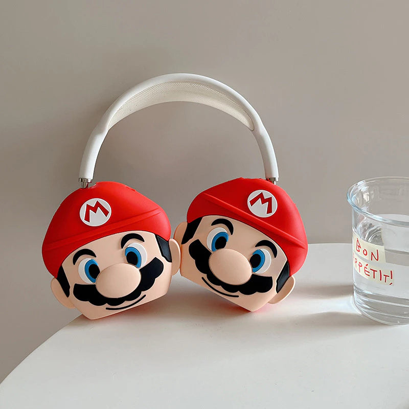 Cartoon 3D Inspired Super Mario Bros Protective Case for Apple Airpods Max Headphones Cover Anti-scratch Earphone