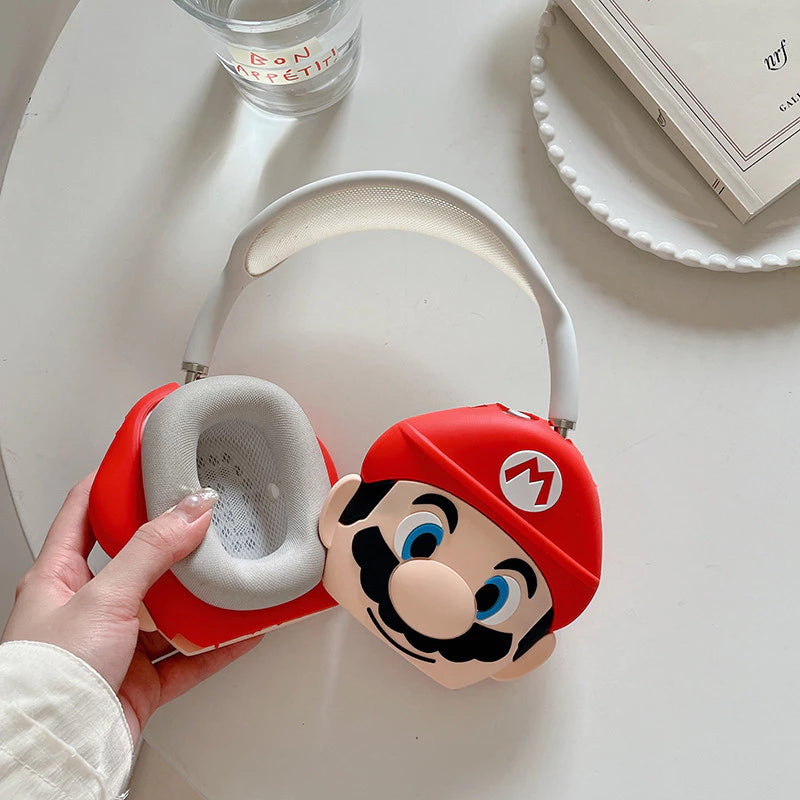 Cartoon 3D Inspired Super Mario Bros Protective Case for Apple Airpods Max Headphones Cover Anti-scratch Earphone