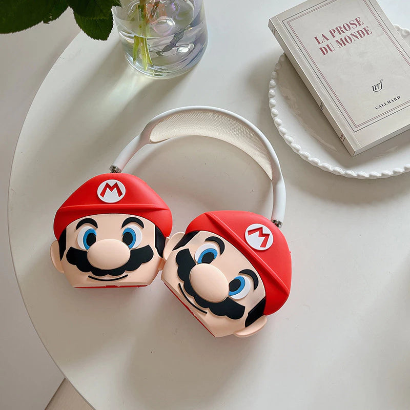 Cartoon 3D Inspired Super Mario Bros Protective Case for Apple Airpods Max Headphones Cover Anti-scratch Earphone
