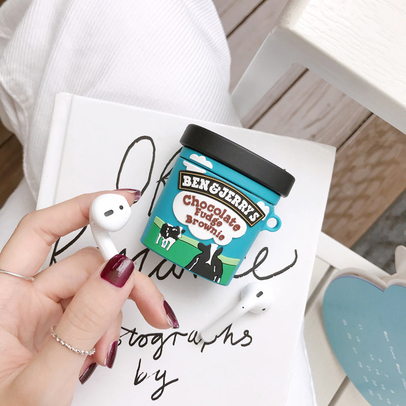 Ice Cream Chocolate Fudge Inspired AirPods Case Cover – Premium Silicone Protection for AirPods 1/2/3/4 & AirPods Pro – Stylish, Durable & Shockproof