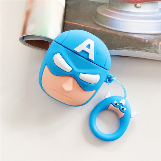 Superhero Inspired Captain America Character Airpods Case Cover compatible for gen 2/3/4 & Pro