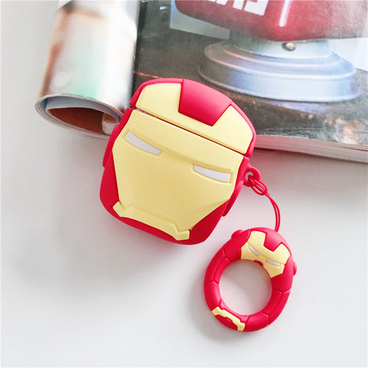 Superhero Inspired Iron Man Helmet Character Airpods Case Cover compatible for gen 2/3/4 & Pro