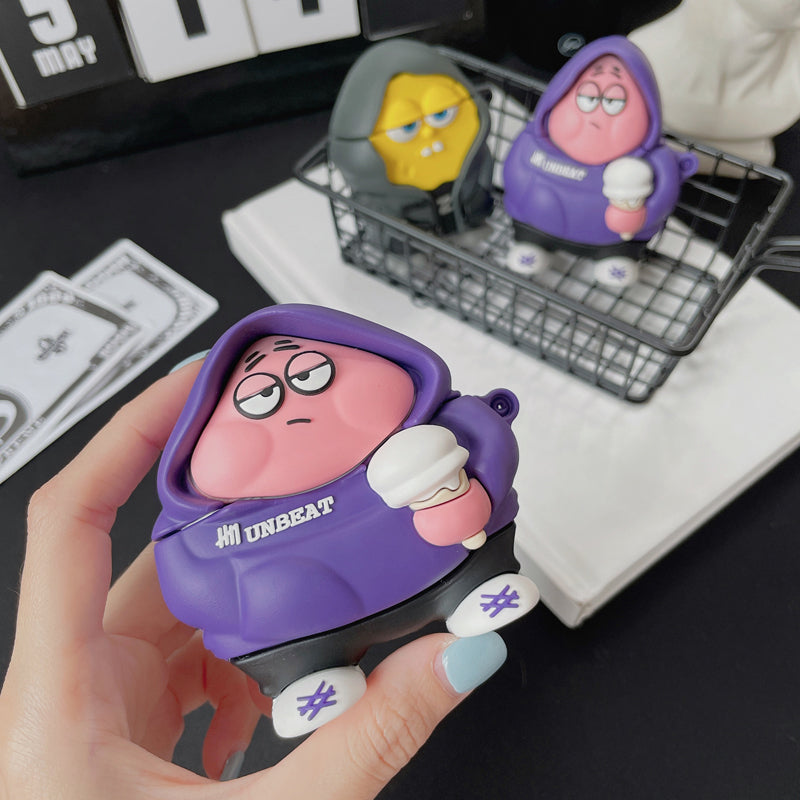 Sponge & Star Cartoon Inspired Cool Airpods AirPods Case Cover – Premium Silicone Protection for AirPods 1/2/3/4 & AirPods Pro – Stylish, Durable & Shockproof
