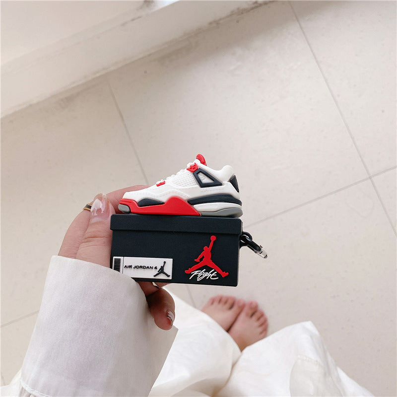 AJ4 Protective Sneaker Shoebox AirPods Case Cover – Premium Silicone Protection for AirPods 1/2/3/4 & AirPods Pro – Stylish, Durable & Shockproof
