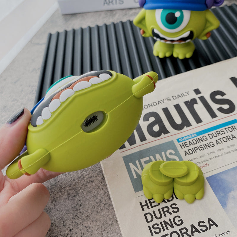 Mike Monster University Cartoon Character Inspired AirPods Case Cover – Premium Silicone Protection for AirPods 1/2/3/4 & AirPods Pro – Stylish, Durable & Shockproof