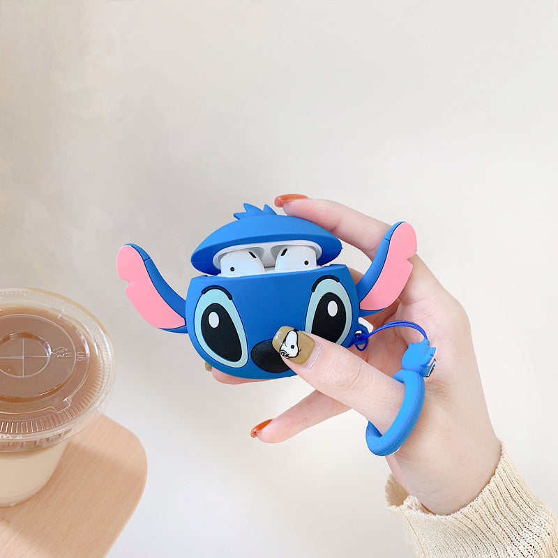 Stitch Blue Cartoon Inspired AirPods Case Cover – Premium Silicone Protection for AirPods 1/2/3/4 & AirPods Pro – Stylish, Durable & Shockproof